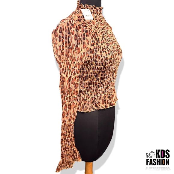 Free People Sheer “Hello There” Cleopard Combo Top SM - Picture 8 of 13